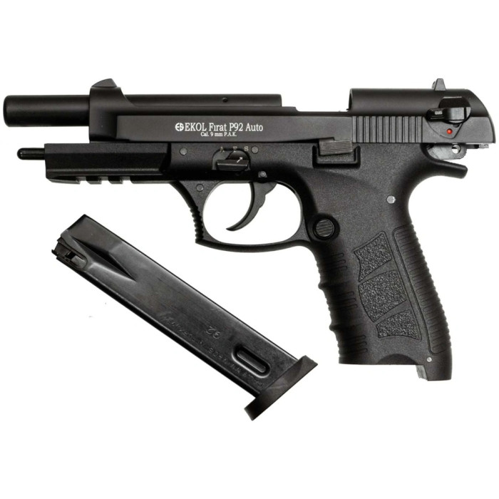 Шумовой пистолет EKOL Firat P92 Auto, калибр 9 мм P.A.K., черный  