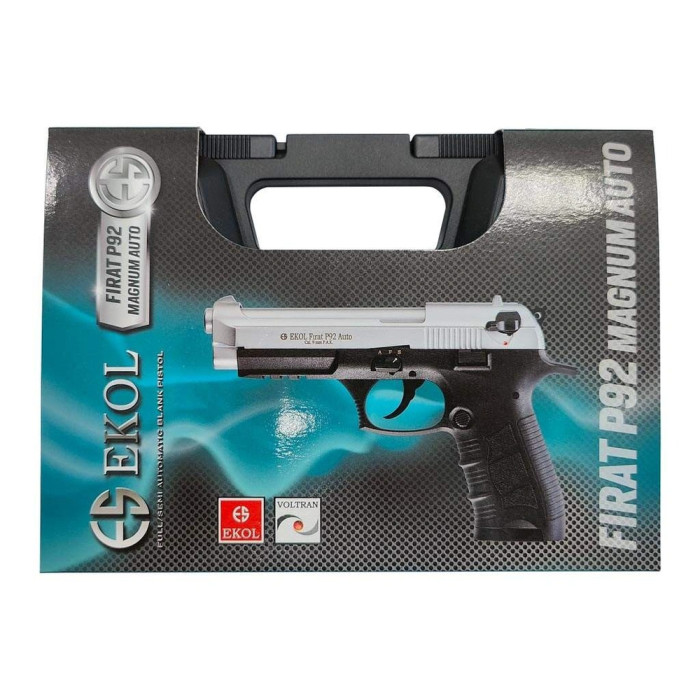 Шумовой пистолет EKOL Firat P92 Auto, калибр 9 мм P.A.K., черный  