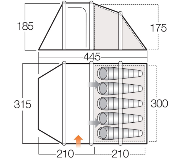 Палатка Vango Skye II Air 500 Herbal  