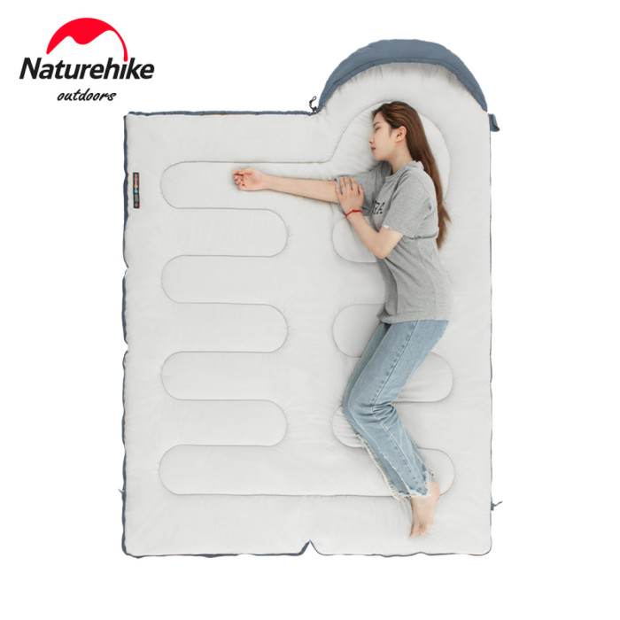 Спальник с капюшоном и закругленным дном Naturehike Y150 NH21MSD08 правый, темно-голубой  