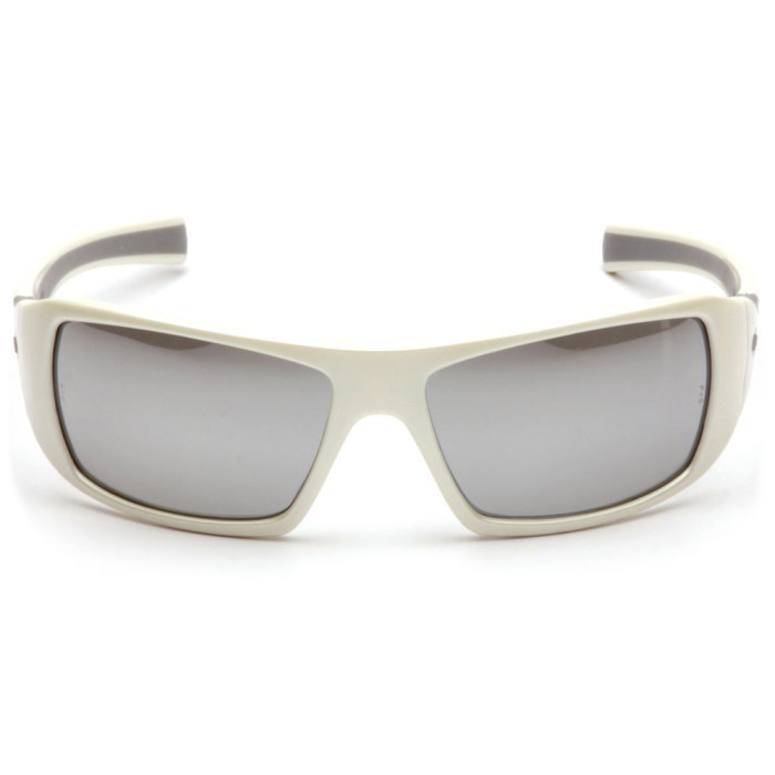 Очки Pyramex GOLIATH White (silver mirror) зеркальные черные в белой оправе  