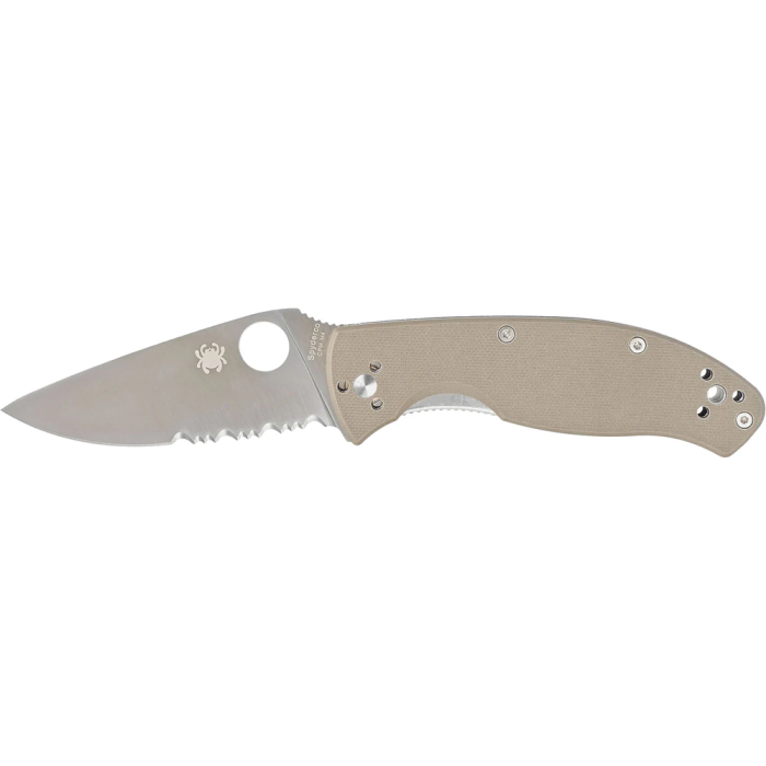 Нож Spyderco Tenacious, полусеррейтор brown  