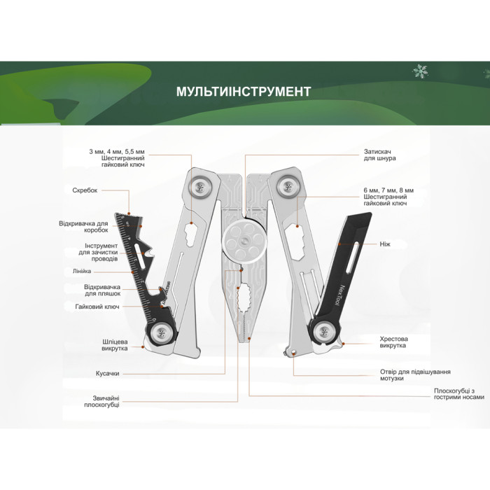 Мультитул NexTool Silver Blade EDC  
