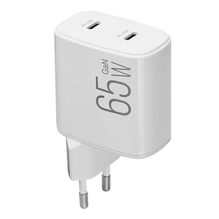 Сетевое зарядное устройство Brevia ePowerGaN PD65W 2xUSB-C  