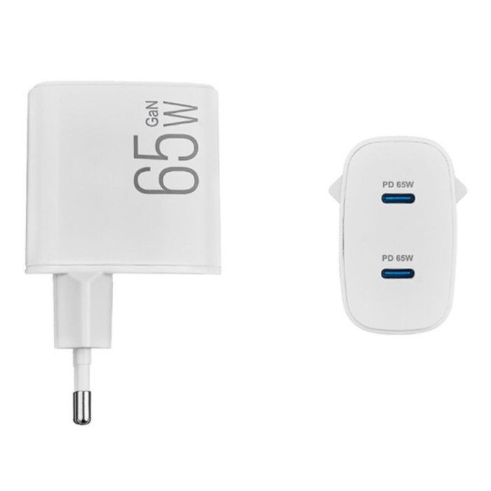 Сетевое зарядное устройство Brevia ePowerGaN PD65W 2xUSB-C  