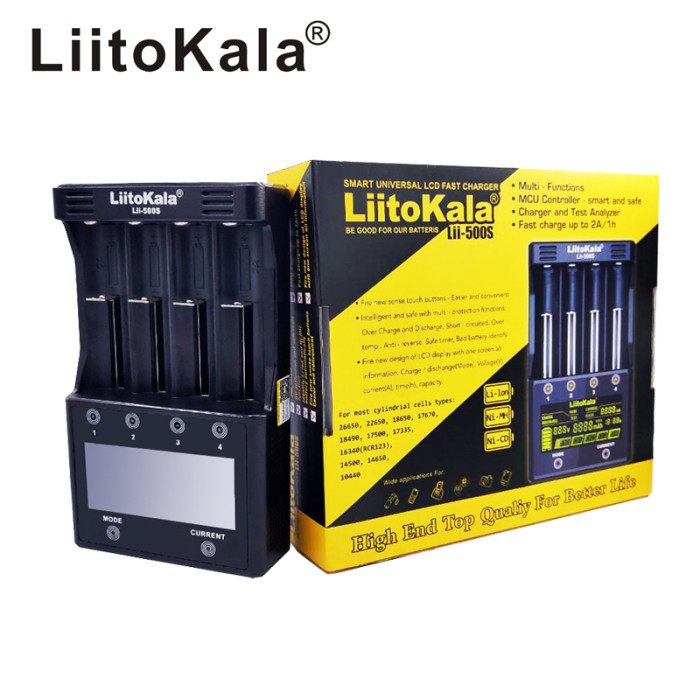 Зарядное устройство Liitokala Lii-500s, 4 канала, Ni-Mh/Li-ion, 220V/12V, Powerbank, Test  