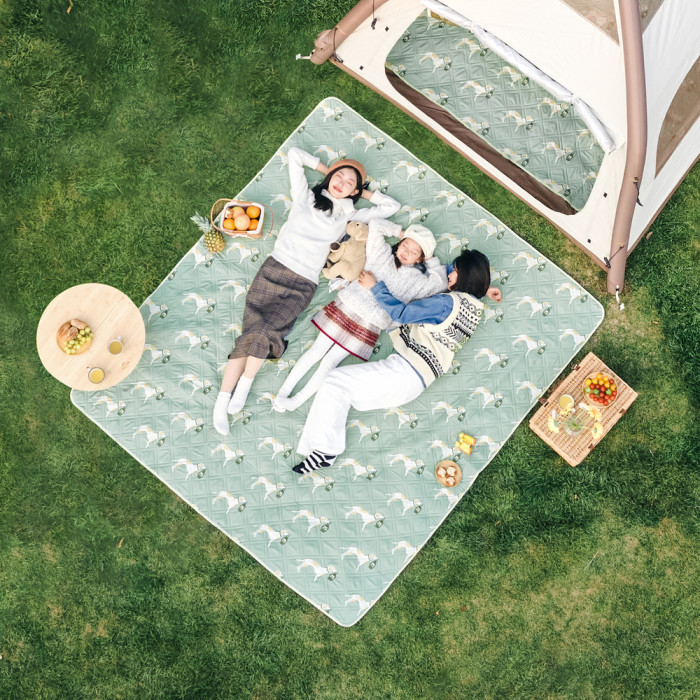 Коврик для пикника Naturehike CNK2350WS010 170*200 см, голубой с принтом  