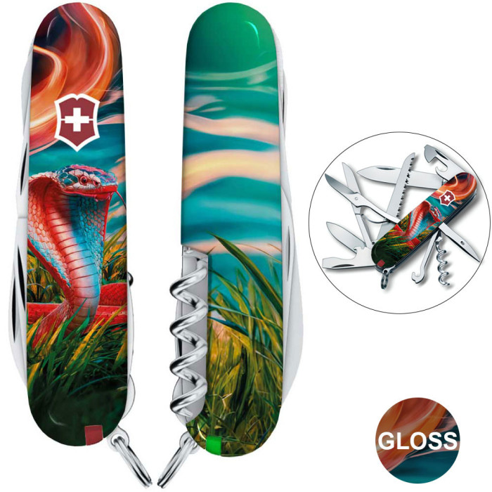 Складной нож Victorinox HUNTSMAN ZODIAC Красочная кобра 1.3713.3.Z4290pk  