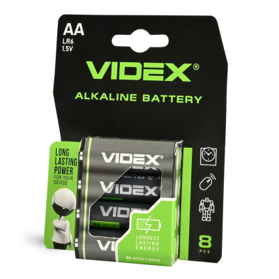 Батарейки щелочные Videx LR06/АА, 8 шт. упак