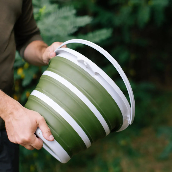 Ведро Tribe Water Bucket 10 л силиконовое T-FJ-0048, olive  