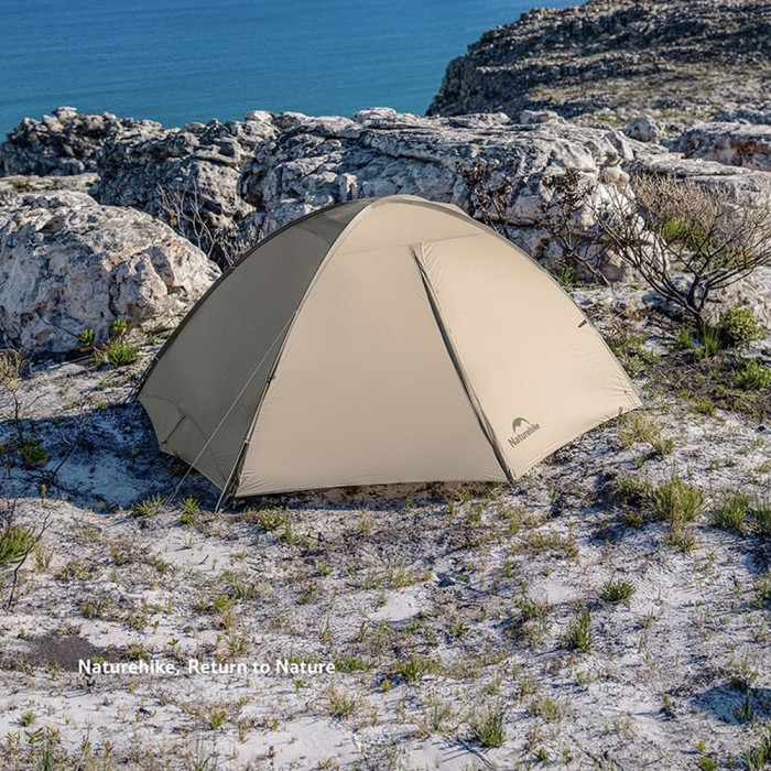 Палатка сверхлегкая двухместная Naturehike Jiling Pro CNK2650WS013, 20D, песочная  