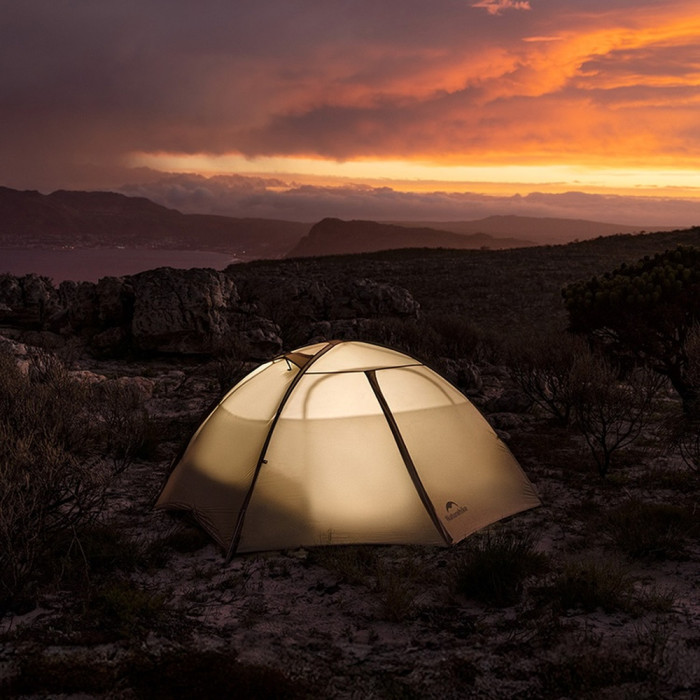 Палатка сверхлегкая двухместная Naturehike Jiling Pro CNK2650WS013, 20D, песочная  