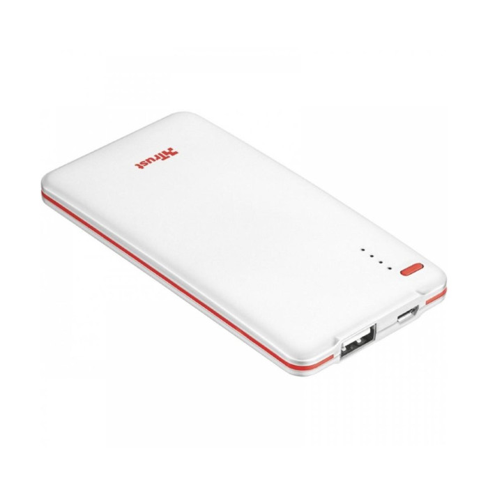 Портативная батарея Trust Power Bank 4000T Thin portable charger, белая  