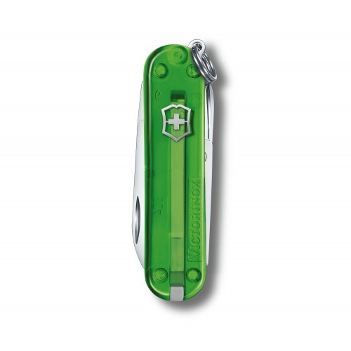 Нож-брелок Victorinox Classic SD Transparent Colors Green Tea (0.6223.T41G) 7 функций, 58 мм, Gift Box  