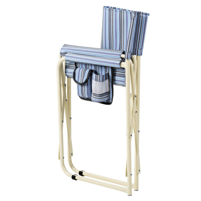 Складной стул Vitan Режиссер без полки d20 мм (текстилен голубая полоса)  