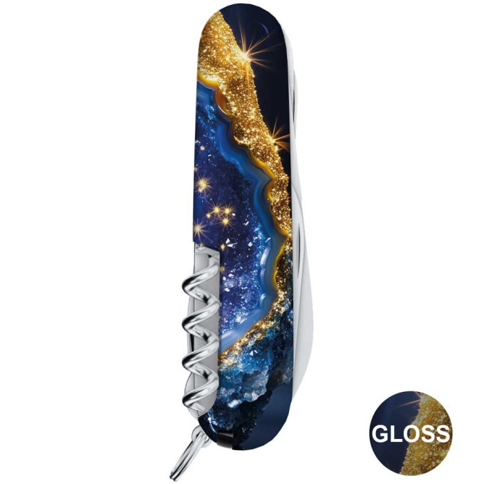 Складной нож Victorinox HUNTSMAN DESIGN Золотисто-голубой кристалл  