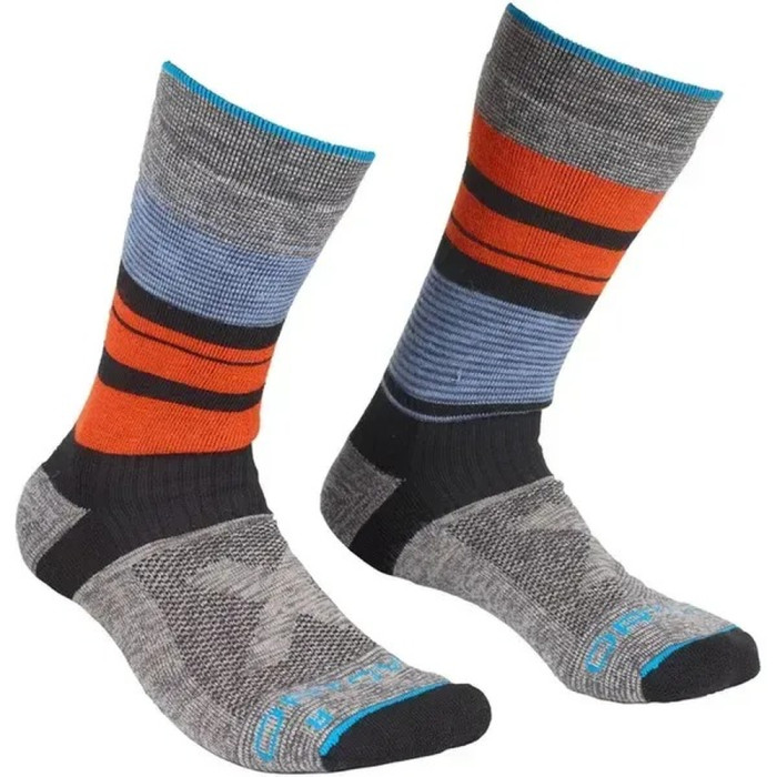 Носки мужские Ortovox ALL MOUNTAIN MID SOCKS WARM M multicolour - 42-44 - серый/оранжевый