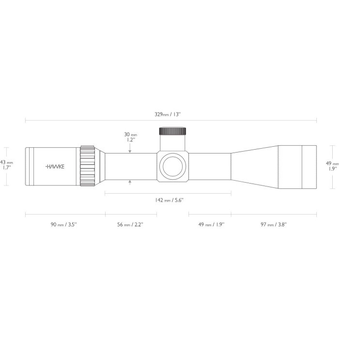 Прицел Hawke Vantage 30 WA 3-9х42, 30 mm, сетка 223/308, подсветка  
