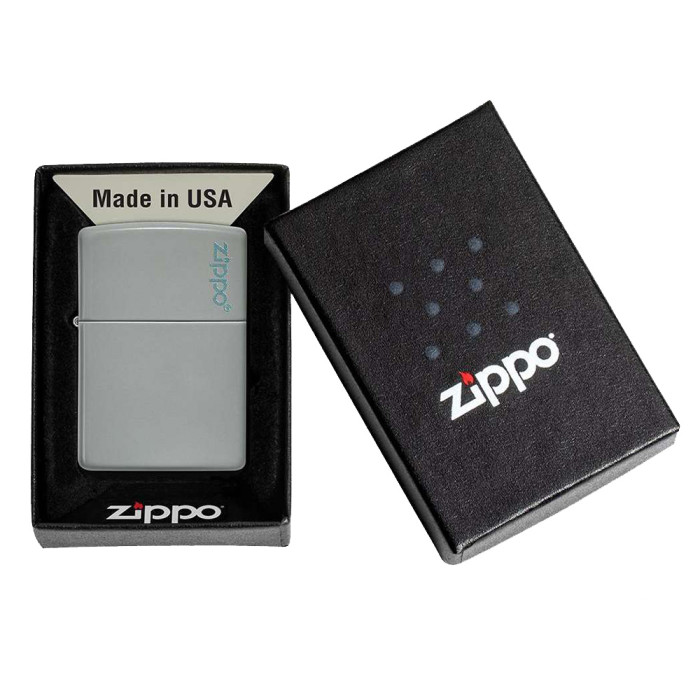 Зажигалка Zippo 49452 Flat Grey Zippo Logo (49452ZL)  