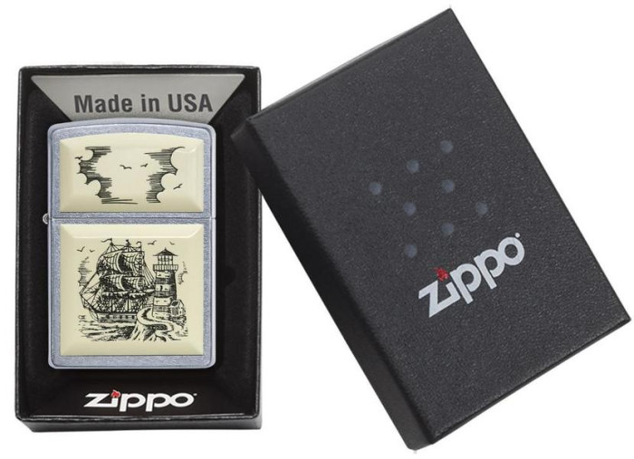 Зажигалка Zippo 207 Scrimshaw Ship 29397  