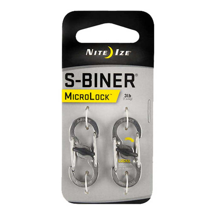 Набор карабинов Nite Ize S-Biner с фиксатором MicroLock 2 шт. Smoke (LSBPM-06T-2R3)  