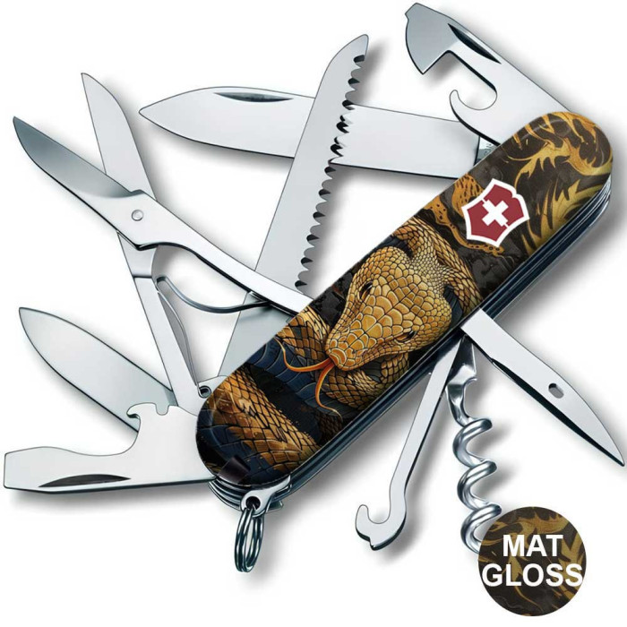 Складной нож Victorinox HUNTSMAN ZODIAC Деревянная змея 1.3713.3.Z4280pk  