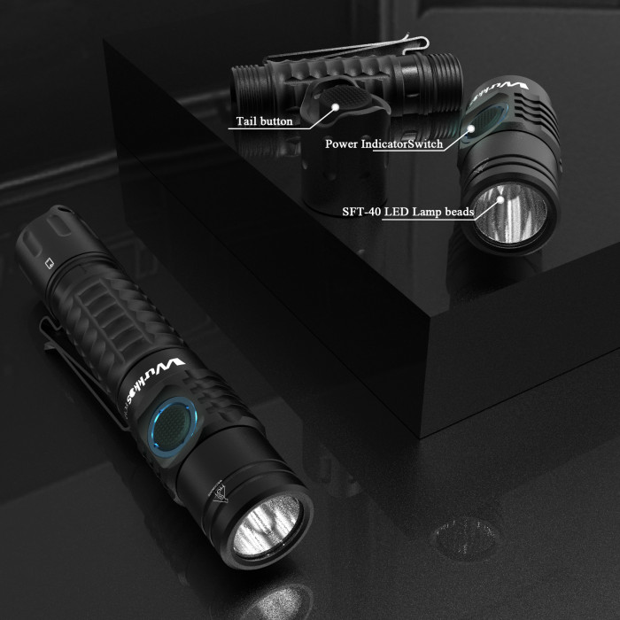 Фонарь Wurkkos FC12 SFT40 2000lm, черный  