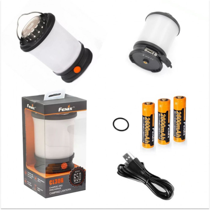 Кемпинговый фонарь Fenix CL30R, 650 лм (черный)  