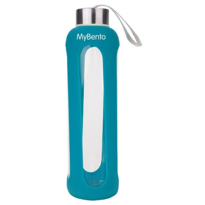 Бутылка для воды Summit MyBento Eco Glass Bottle Silicone Cover голубая 500 мл  