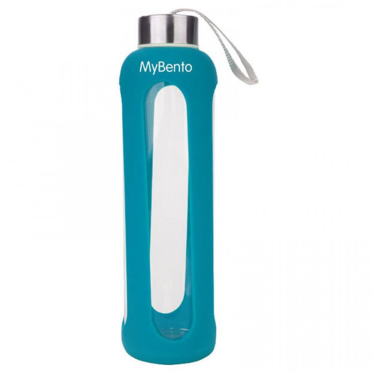Бутылка для воды Summit MyBento Eco Glass Bottle Silicone Cover голубая 500 мл 