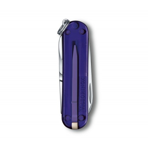 Нож-брелок Victorinox Classic SD Transparent Colors Persian Indigo (0.6223.T29G) 7 функций, 58 мм, Gift Box  