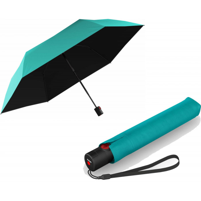 Зонт Knirps U.200 Turquoise Black UV Coating Авто / Складной / 6спиц / D97x26см  
