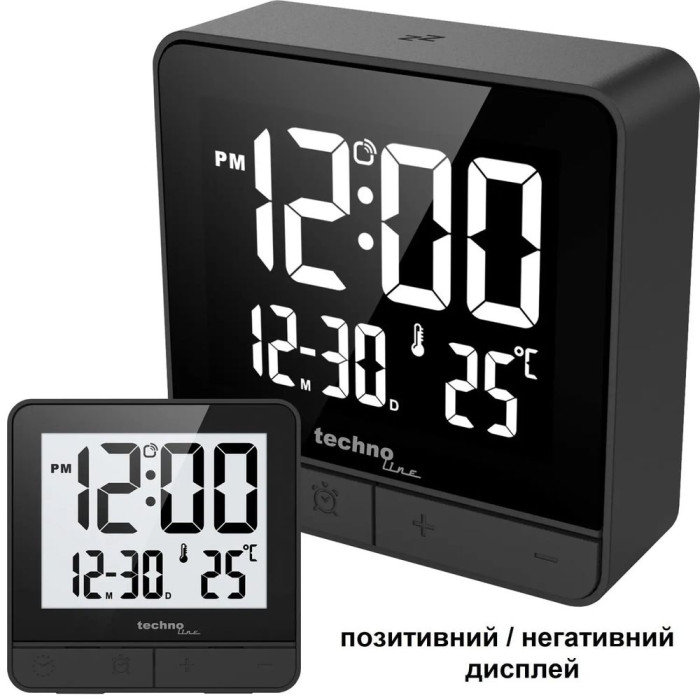 Часы настольные Technoline WT375 Black (WT375)  