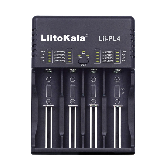 Зарядное устройство Liitokala Lii-PL4, 4 канала, Ni-Mh/Li-ion/LiFePO4, 220V/12V 