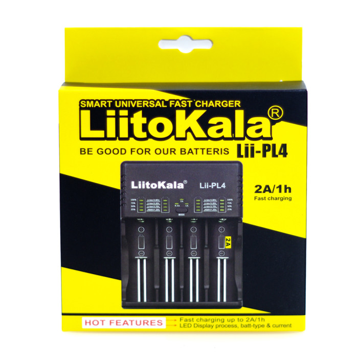 Зарядное устройство Liitokala Lii-PL4, 4 канала, Ni-Mh/Li-ion/LiFePO4, 220V/12V  
