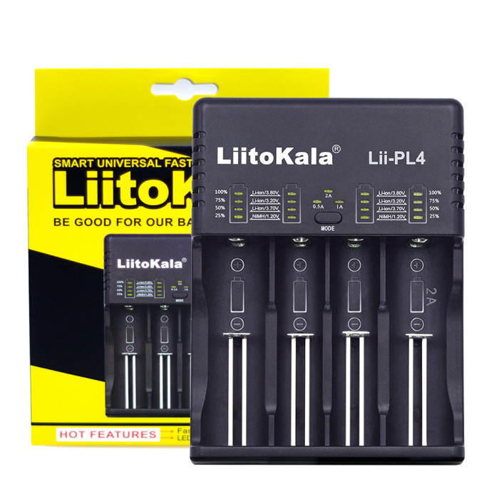 Зарядное устройство Liitokala Lii-PL4, 4 канала, Ni-Mh/Li-ion/LiFePO4, 220V/12V  