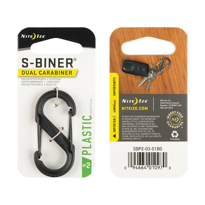 Карабин  Nite Ize S-Biner № 2 ,черный, (SBP2-03-01BG)  
