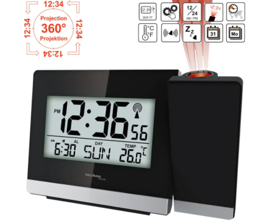 Часы проекционные Technoline  WT536 - черные  