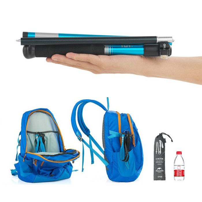 Трекинговые палки Naturehike NH17D009-Z, алюминий, голубые 2 шт  