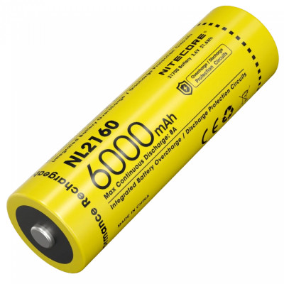 Аккумулятор литиевый Li-Ion 21700 Nitecore NL2160 3.6V (6000mAh), защищенный