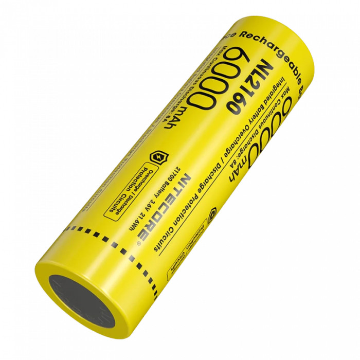 Аккумулятор литиевый Li-Ion 21700 Nitecore NL2160 3.6V (6000mAh), защищенный  