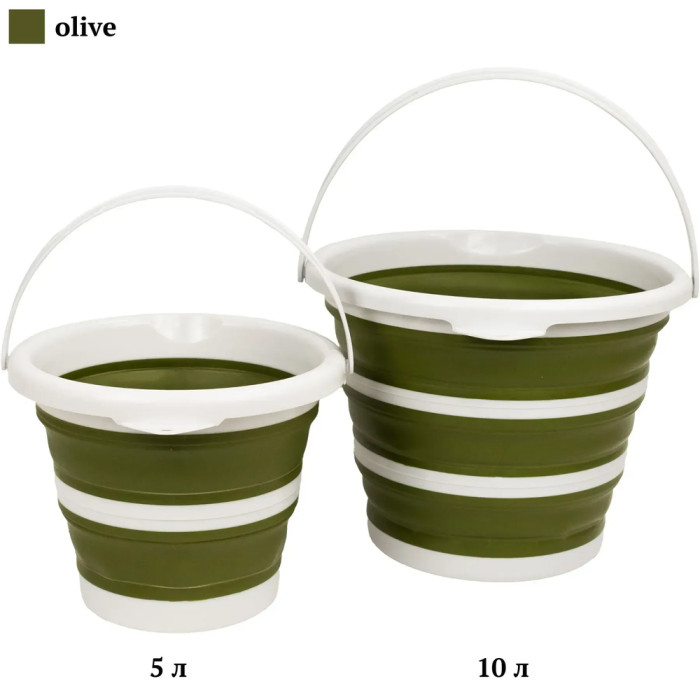 Ведро Tribe Water Bucket 5 л силиконовое T-FJ-0047, olive  