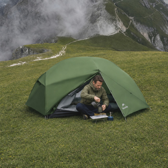 Палатка сверхлегкая трёхместная Naturehike Mongar CNK2650WS014, 210T, зеленая  