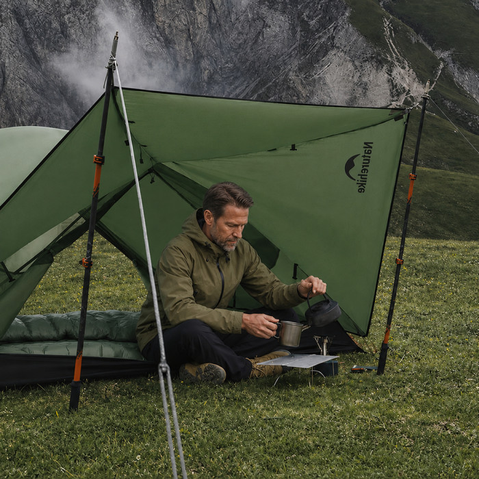 Палатка сверхлегкая трёхместная Naturehike Mongar CNK2650WS014, 210T, зеленая  