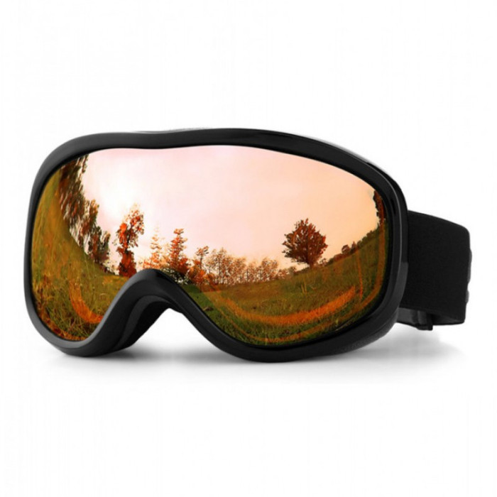 Маска для лыж и сноуборда Sposune HX043-1 Glossy Black-Brown  