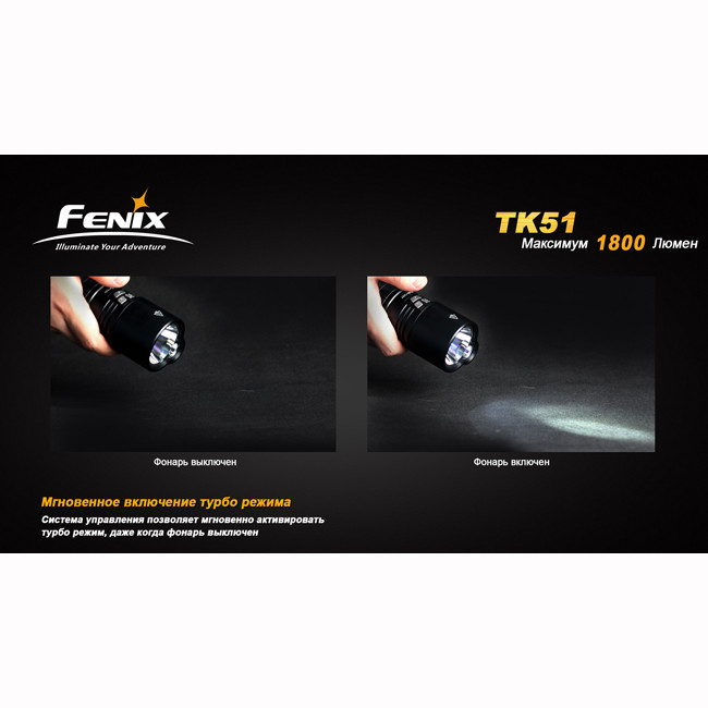 Тактический фонарь Fenix TK51, черный, XM-L2 (U2)  