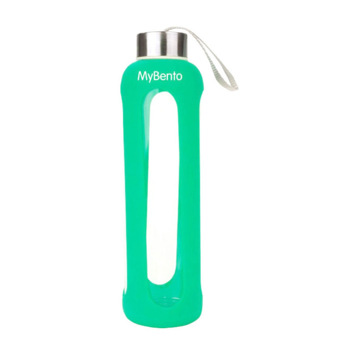 Бутылка для воды Summit MyBento Eco Glass Bottle Silicone Cover зеленая 500 мл  