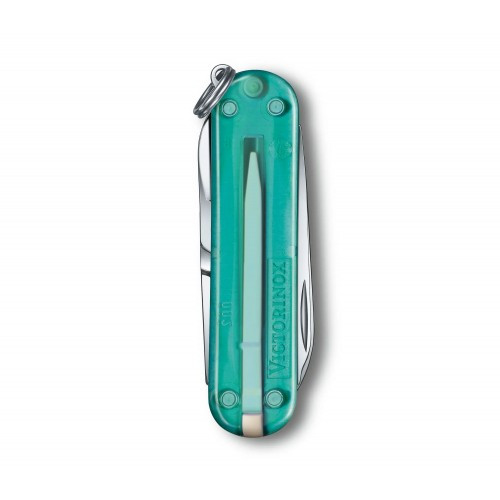 Нож-брелок Victorinox Classic SD Transparent Colors Tropical Surf(0.6223.T24G) 7 функций, 58 мм, Gift Box  