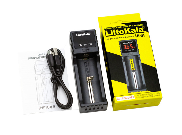 Зарядное устройство Liitokala Lii-S1, 1 канал, Ni-Mh/Li-ion/LiFePo4, USB  
