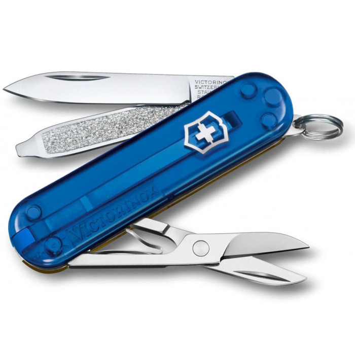 Нож Victorinox Classic SD Ukraine 58мм/7функ/син.прозор-желт.прозор  